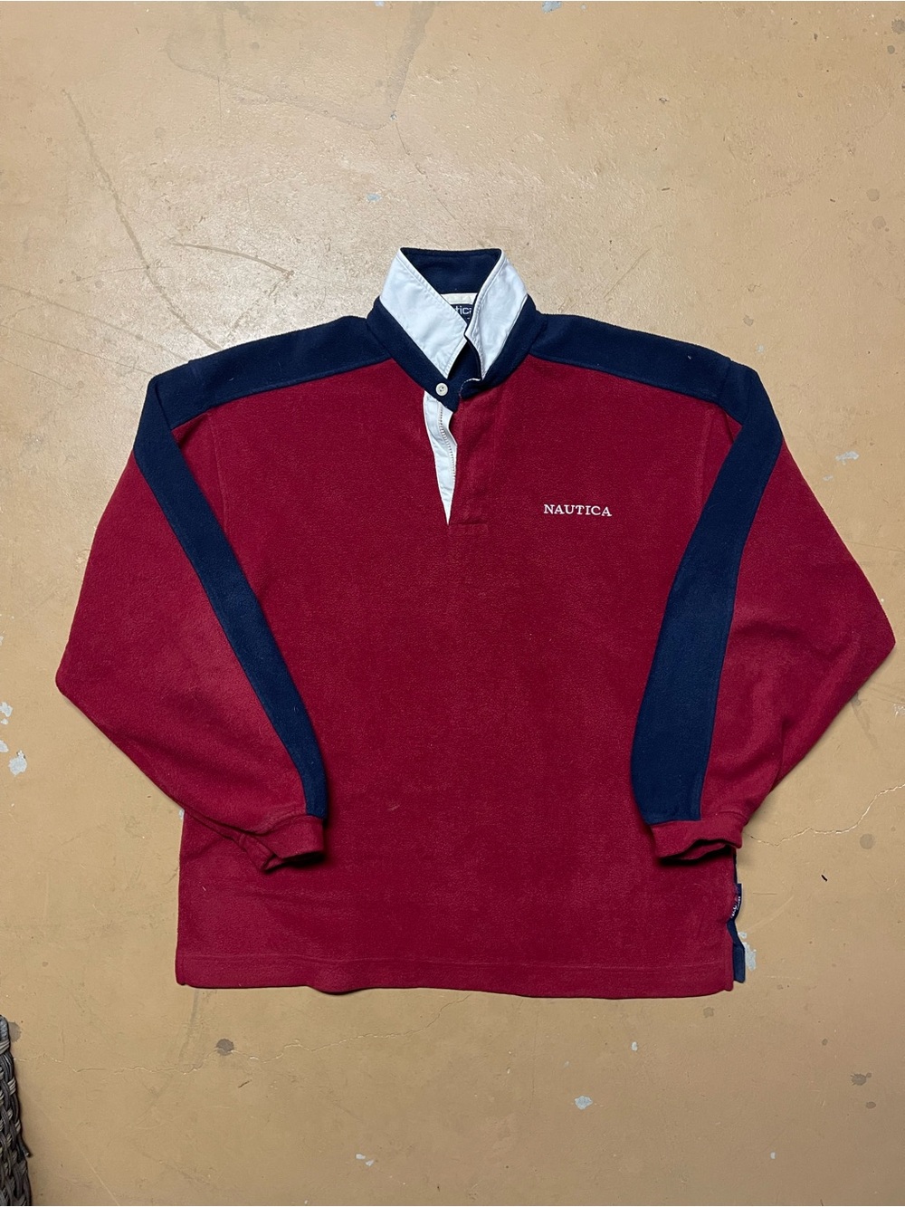 Vintage Nautica Fleece Rugby XL Oversized